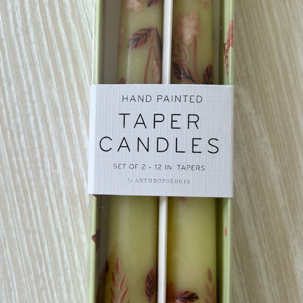 Anthropologie Hand Painted 12” Taper Candles - Picture 3 of 7